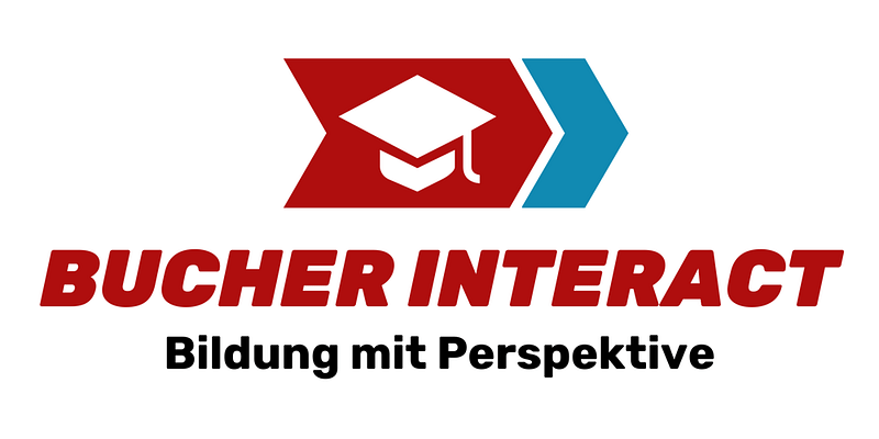 Logo Bucher Interact, Bildung und Perspektive.